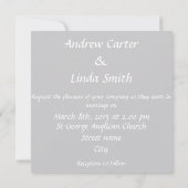 Silver Dove Wedding Uitnodiging (Achterkant)