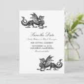 Silver Dragon Save the Date Invite (Staand voorkant)