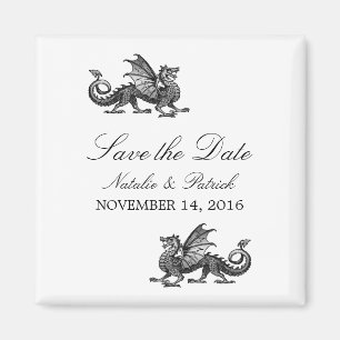 Silver Dragon Save the Date Magnet Magneet