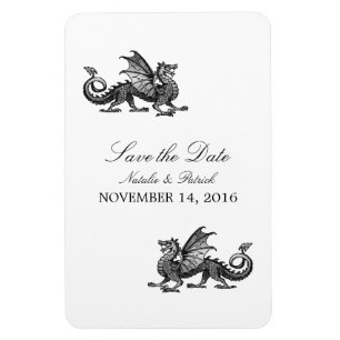 Silver Dragon Save the Date Magnet Magneet