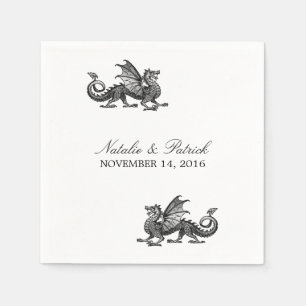 Silver Dragon Wedding Paper Napkins Servet
