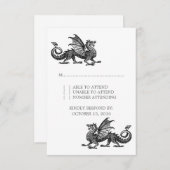 Silver Dragon Wedding Response Kaart (Voorkant / Achterkant)