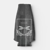 Silver Dragonfly Rustic - Aangepaste flessenkoeler Flesjeskoeler (Voorkant)