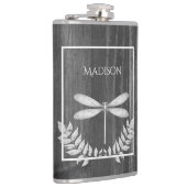 Silver Dragonfly Rustic Flask Heupfles (Rechts)