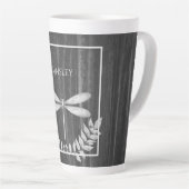 Silver Dragonfly Rustic Persoonlijke latte Mok (Rechterhoek)