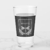 Silver Dragonfly Rustic Verre personnalisé (Dos)