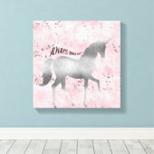 Silver Dream Eenhoorn Canvas Afdruk (Insitu (Houten vloer))