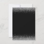 Silver Dress Faux Glitter Sweet 16  RSVP Kaartje (Achterkant)
