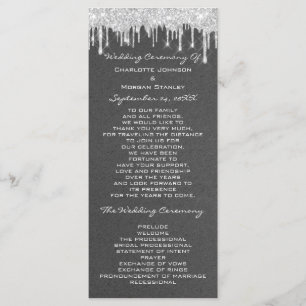 Silver Drids Event Wedding Program Formal Kraft Programma
