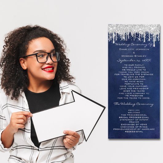 Silver Drids Event Wedding Program Formele Blue Programma