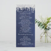 Silver Drids Event Wedding Program Formele Blue Programma (Staand voorkant)