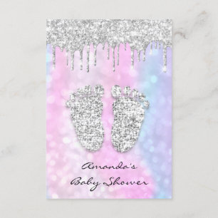 Silver Drift Roze Blue Baby Girl Shower Feet Kaart