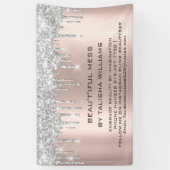 Silver Drip Roos Gold Blush Eyelash Beauful Mess Spandoek (Verticaal)