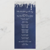 Silver Drips Event Wedding Program Formele marine Programma (Achterkant)