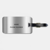 SIlver Drips Glitter Metal Monogram Bagagelabel (Achterkant horizontaal)