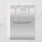 Silver Driving Glitter Glam Trendy Elegant Save The Date (Achterkant)