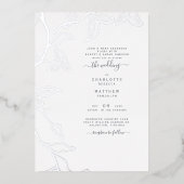 Silver Driving Ivy Wedding Folie Uitnodiging (Voorkant)