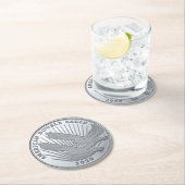 SILVER DUBBELE ELGF-MUNTEN RONDE KARTONNEN ONDERZETTER (Insitu)