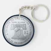 SILVER DUBBELE ELGF-MUNTEN SLEUTELHANGER (Achterkant)