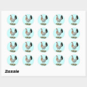 Silver Duckwing Game Hen Ronde Sticker (Vel)