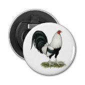 Silver Duckwing Gamecock Button Flesopener (Voorkant)