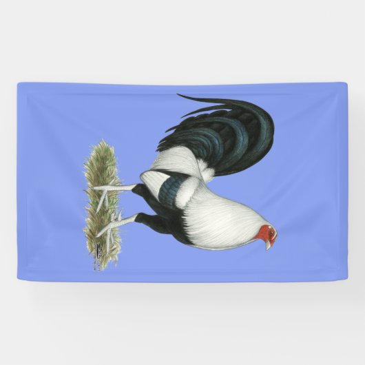 Silver Duckwing Gamecock Spandoek (Horizontaal)