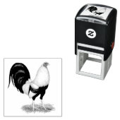 Silver Duckwing Gamecock Zelfinktende Stempel (In situ)