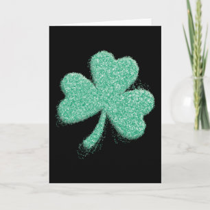 Silver Dust Glitter Clover Leaf St. Patrick's Day Kaart