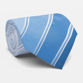 Silver Dusty Blue Tone op Tone Striped Stropdas (Opgerold)