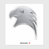 Silver Eagle Head - Contour Vinyl Sticker (Vel)