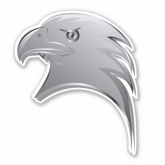 Silver Eagle Head - Contour Vinyl Sticker (Voorkant)