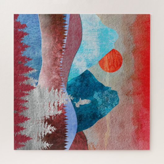 Silver Eagle Landschap Legpuzzel (Horizontaal)