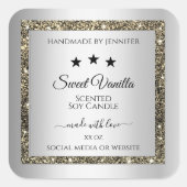 Silver Effect Gold Glitter Product Packaging Label (Voorkant)