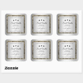 Silver Effect Gold Glitter Product Packaging Label (Vel)