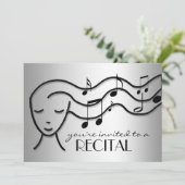 Silver-effect-muziekoverzichten Kaart (Staand voorkant)