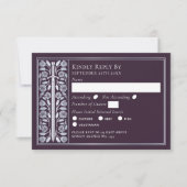 Silver Eggplant Medieval Sword Wedding RSVP (Devant)