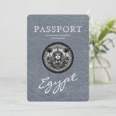 Silver Egypt Passport Wedding Save the Date (Staand voorkant)