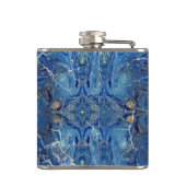 Silver Egyptian Eye of Horus over blauwe marmer Heupfles (Achterkant)