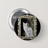 Silver Egyptian Mau Ronde Button 5,7 Cm (Voorkant /achterkant)