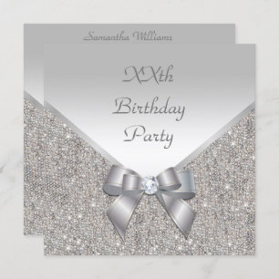 Silver Elegance Birthday Kaart