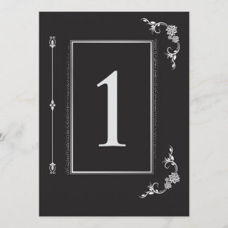 Silver Elegance Collection Wedding Table Number Kaart