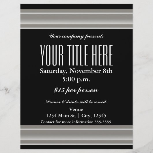 Silver Elegance Glamor Event Flyer Poster (Voorkant)