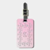 Silver Elegance Pink op maat Bagagelabel (Voorkant verticaal)