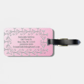Silver Elegance Pink op maat Bagagelabel (Achterkant horizontaal)