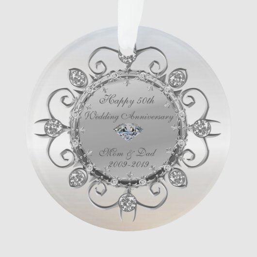 Silver Elegant Diamonds 50e anniversaire Mariage (devant)