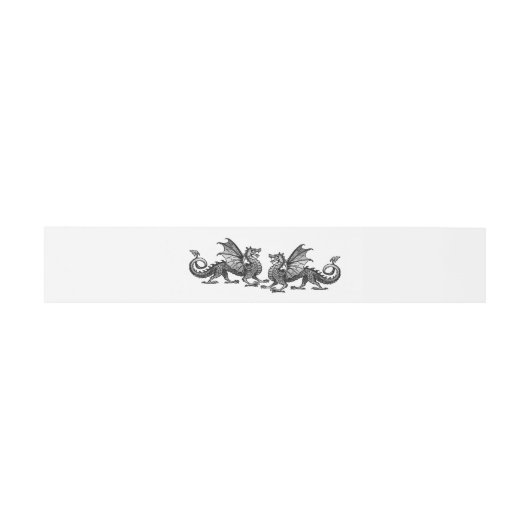 Silver Elegant Dragons Weddenschap Belly Bands Uitnodigingen Wikkel (Vlak)