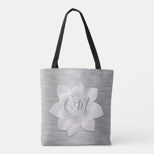Silver Elegant Lotus OM Canvas tas (Achterkant)