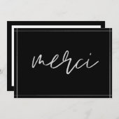 Silver Elegant Merci Custom Hartelijk dank Kaart (Voorkant / Achterkant)