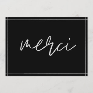 Silver Elegant Merci Custom Hartelijk dank Kaart