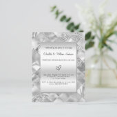Silver elegant modern vow-hertrouwend uitnodiging briefkaart (Staand voorkant)
